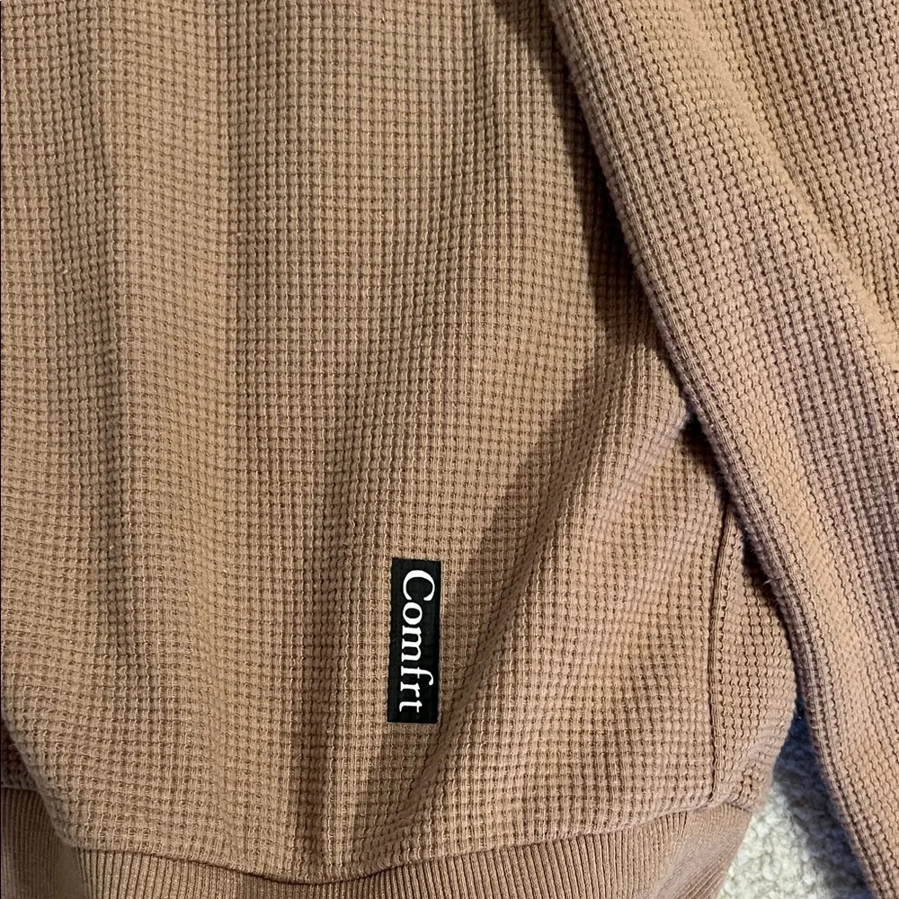 Comfrt Taupe Waffle Knit Loungewear Set - Picture 5 of 5